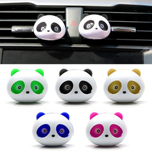 2pcs Car Outlet Perfume Air Conditioning Vent Air Freshener Car Styling Cute Panda Eyes Will Jump Perfumes