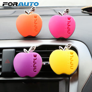 FORAUTO Apple Shape Car Perfume Air Freshener Auto Air Vent Orange Lemon Apple Strawberry Lavender Fragrance